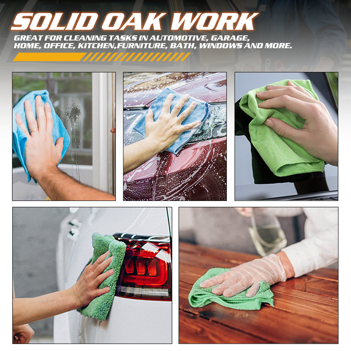 12"X16" Microfiber Cleaning Towels Pack Of 24 Multi-Surface Scratch-Free Cloths For Car Home Kitchen​​ (Set of 24)